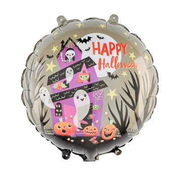 Balon foliowy Happy Halloween dom grozy 45cm