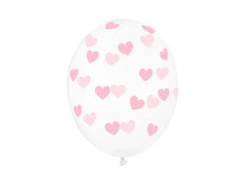 Balony 30cm, Serduszka, Crystal Clear