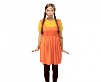 Strój Gra w Kalmara, Czerwone Zielone (sukienka), rozm. 42 (M)