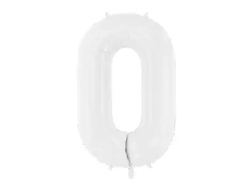 Balon foliowy Cyfra ''0'', 86 cm, biały