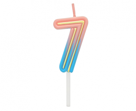 Świeczka cyferka B&C Neon 7