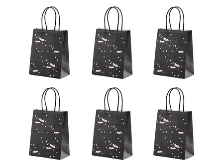 Torebka na prezent Nietoperze, czarny, 14x18x8cm