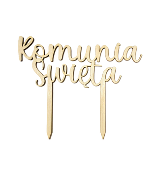 Topper drewniany Komunia Święta