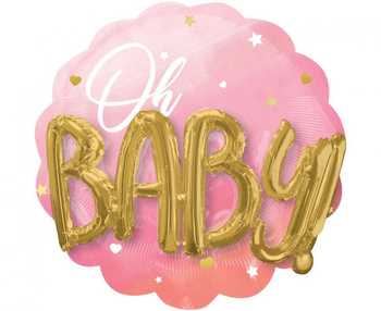 Balon foliowy 28" 3D  - "Pink Baby Girl"