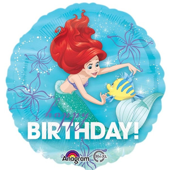 Balon foliowy Happy Birthday - Princess Ariel18"