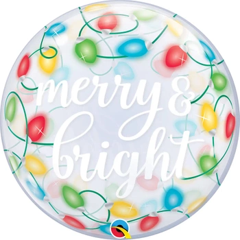 Balon foliowy Bubbles "Merry & Bright"
