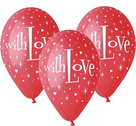 Balony Premium With Love, 12" / 5 szt.
