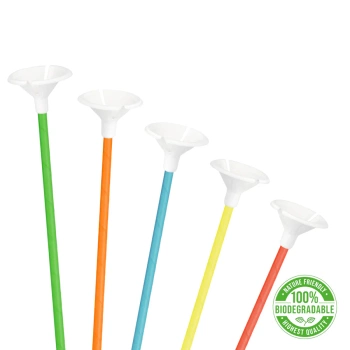 EKO Patyczki do balonów z zatyczką papierowe mix kolor 100szt.