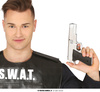 Pistolet policjanta, srebrny 24cm, atrapa