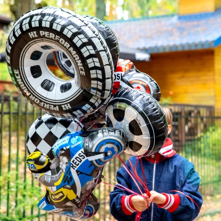 Balon foliowy 18", Racing Car Flaga koło