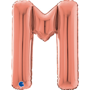 Balon Grabo 26'' Litera M różowe - złoto, 66cm