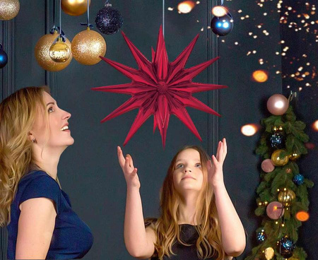 Balon foliowy Gwiazda 3D czerwona, 50x46cm