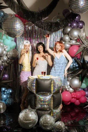 Kula lustrzana disco, srebrny, 40 cm