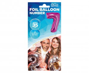 Balon foliowy "Cyfra 7", różowa, 35 cm