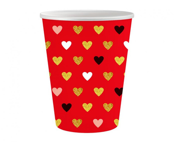 Kubeczki papierowe Kolekcja XOXO (czerwone), 250 ml/ 6 szt.