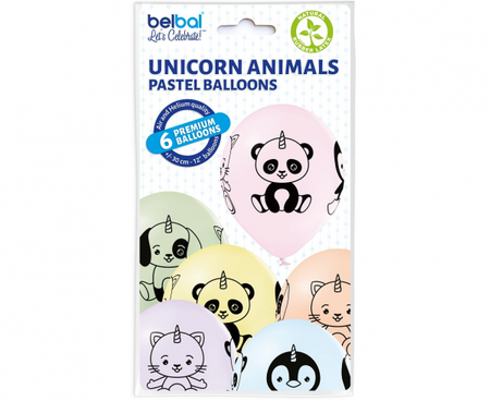 Balony Zwierzątka Jednorożce, 6 szt.