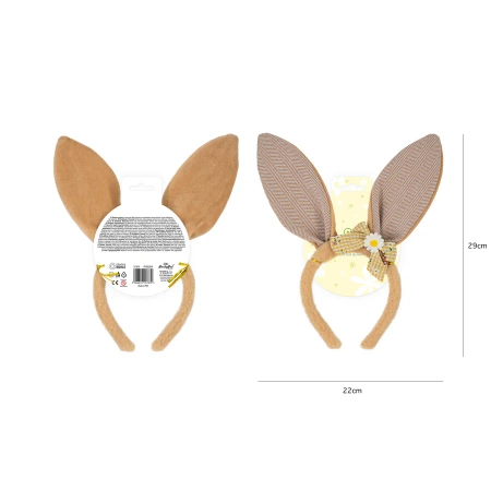 Opaska Wielkanoc Uszy Królika z kokardką beżowa 1 szt.