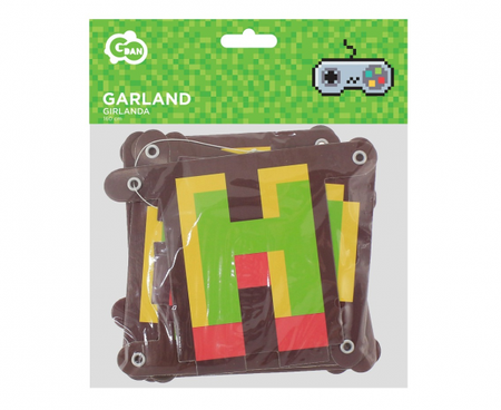 Girlanda papierowa Happy Birthday - Game On, 160 cm
