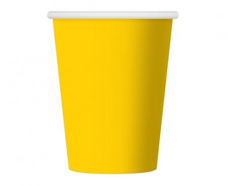 Kubeczki pap. jednokolorowe żółte, 250ml/6 szt.