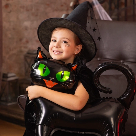 Balon foliowy stojący Czarny Kot Halloween