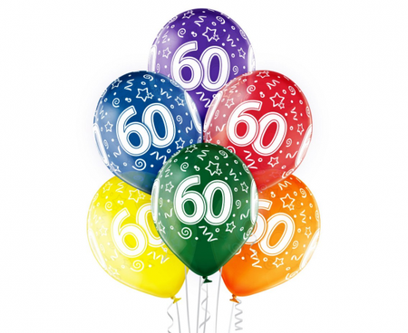 Balony 60th Birthday, 6 szt.