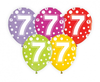 Balony z cyframi: 7, 12"/ 5 szt.