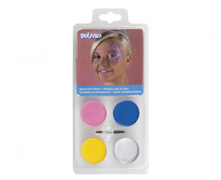 Zestaw farbek do twarzy PRINCESS (4 kolory, aplikator)