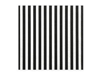 Serwetki Paski, czarny, 33 x 33cm