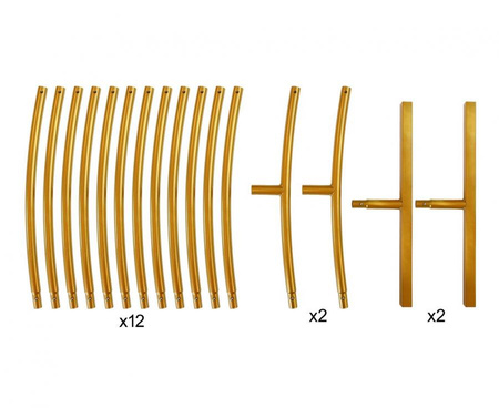 Stelaż okrągły, złoty, 180cm (16 elem.)