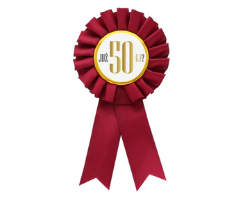 Kotylion "Już 50-tka?", bordowy