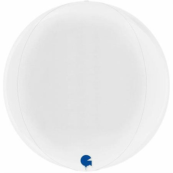 Balon Grabo 15'' Globe White 4D Pakowany