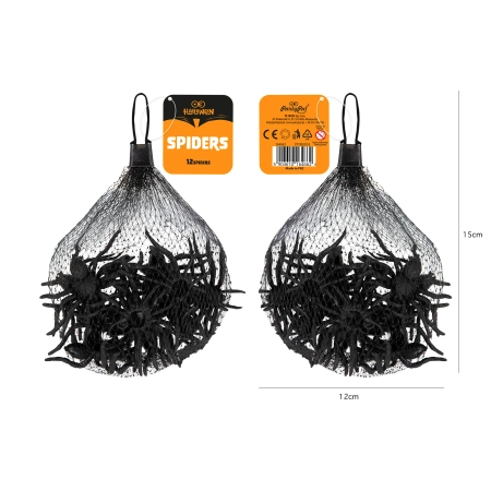 Halloween dekoracja Pająki 12 szt.