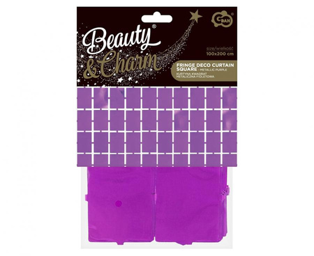 Kurtyna B&C Kwadrat, metaliczna fioletowa, 100x200 cm