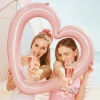 Balon foliowy Serce ramka, 86x83.5 cm,jasny różowy