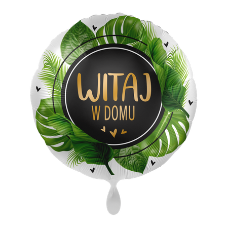 Balon foliowy 18'' (43cm) Amscan- Witaj w domu (liście palmy)