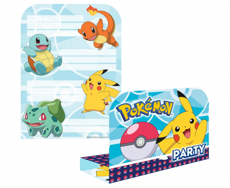 Zaproszenia papierowe z kopertami Pokemon