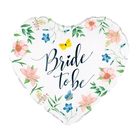Balon foliowy serce Bride to be Kwiaty 45cm