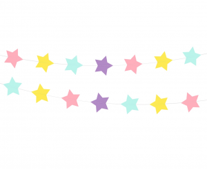 Girlanda Pastelowe Gwiazdy (ozdobny ogon do balona)