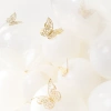 Naklejki na ścianę 3D Motyle koronkowe złote 12szt.
