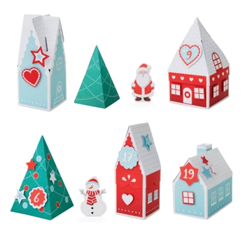 Kalendarz adwentowy Domki Boże Narodzenie DIY 24szt.