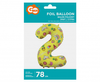 Balon foliowy Cyfra 2, obrazki, 78 cm