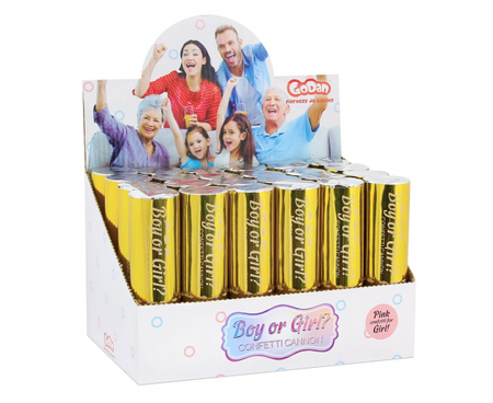 Konfetti pneumatyczne Boy or Girl, kółeczka papierowe różowe / 15 cm