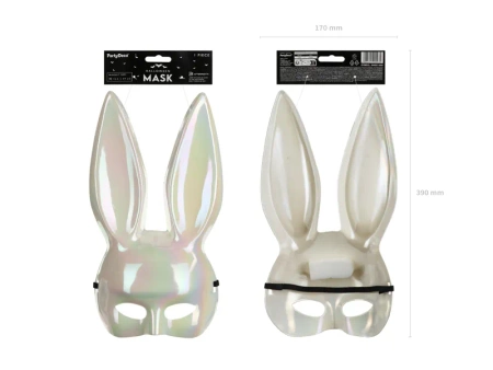 Maska Królik, 16.5x34cm, biały