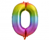 Balon foliowy B&C Cyfra 0, tęczowa, 85 cm