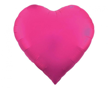 Balon foliowy Serce, matowy c. różowy, 65"/ 165 cm