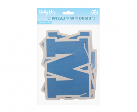 Girlanda papierowa B&G Witaj w domu, niebieska, 280 cmowa Welcome home, 250 cm