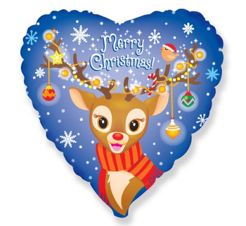 Balon foliowy "Merry Christmas Renifer"