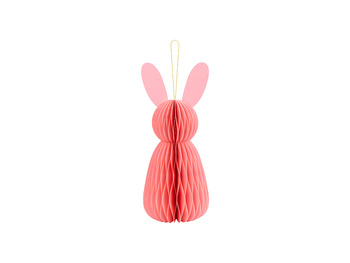 Dekoracja papierowa honeycomb Króliczek, różowy, 30 cm