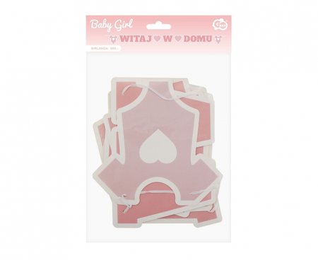 Girlanda papierowa B&G Witaj w domu, różowa, 280 cm