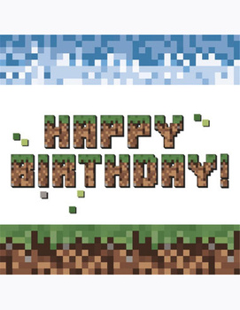 Serwetki papierowe "Pixel Block Happy Birthday", 33x33 cm, 20 szt